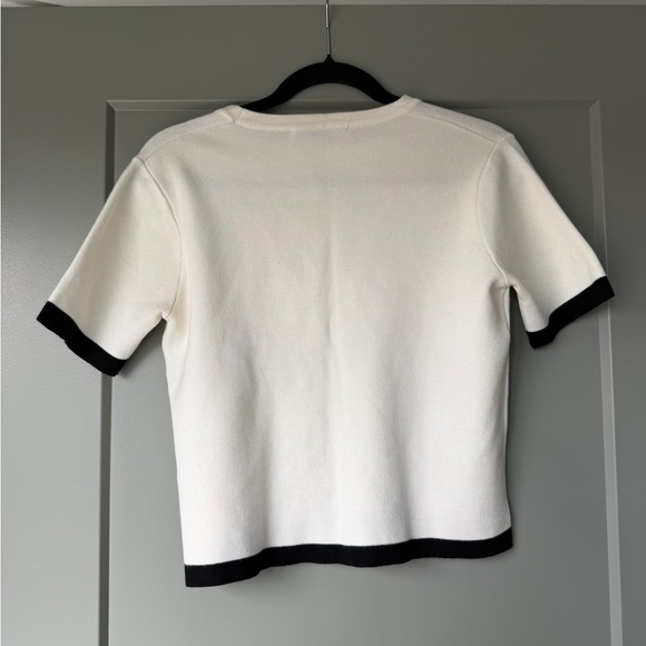 Zara Cream and Black Knit Top - Picture 2 of 3
